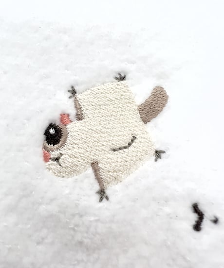 綿刺繍プチタオル　モモンガ