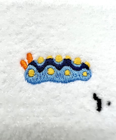 綿刺繍プチタオル　ウミウシ