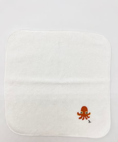 綿刺繍プチタオル　タコ