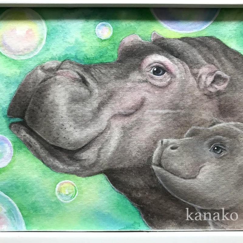 カバの親子 | でざき工房