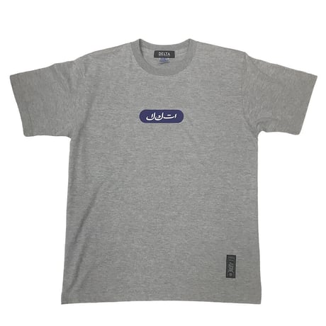 DECK LOGO T-SHIRT "ARABIC" GREY×NAVY