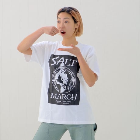 ガンジーの歴史的塩対応Tシャツ【塩色／1C】