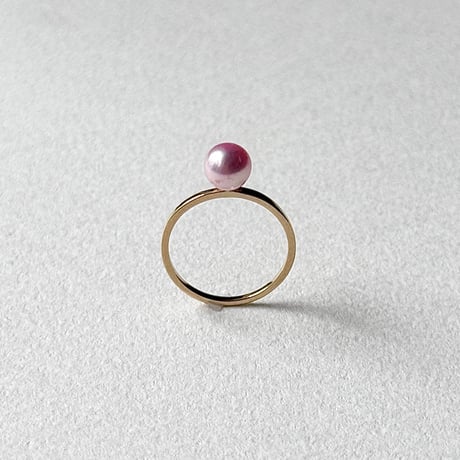 #829 ロゼ・ペルル5mm 1粒リング