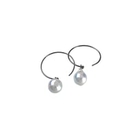 【K18】百花#45-2　カラフル真珠フープピアス(小)