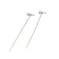 【K18】#1 冬花 Akoya 2way Long Earrings