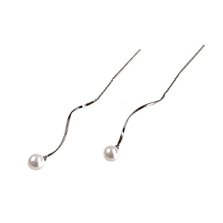 【K18】#10 冬花  Akoya Wave Earrings