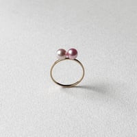 #828 ロゼ・ペルル5mm 2粒リング