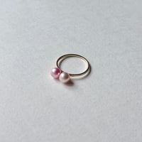 #827 ロゼ・ペルル6mm 2粒リング