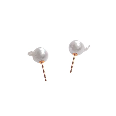 【K18】月花○#243　金魚真珠ピアス