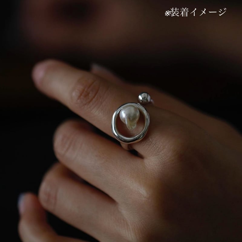 真珠リング 金 18K 重さ4g 762 金魚真珠リング(2) 17号 | SEVEN THREE.