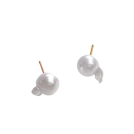 【K18】月花○#243　金魚真珠ピアス