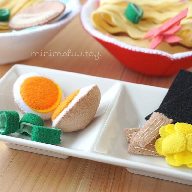 PDF型紙レシピ】フェルトのラーメンセット | minimofuu toy's shop