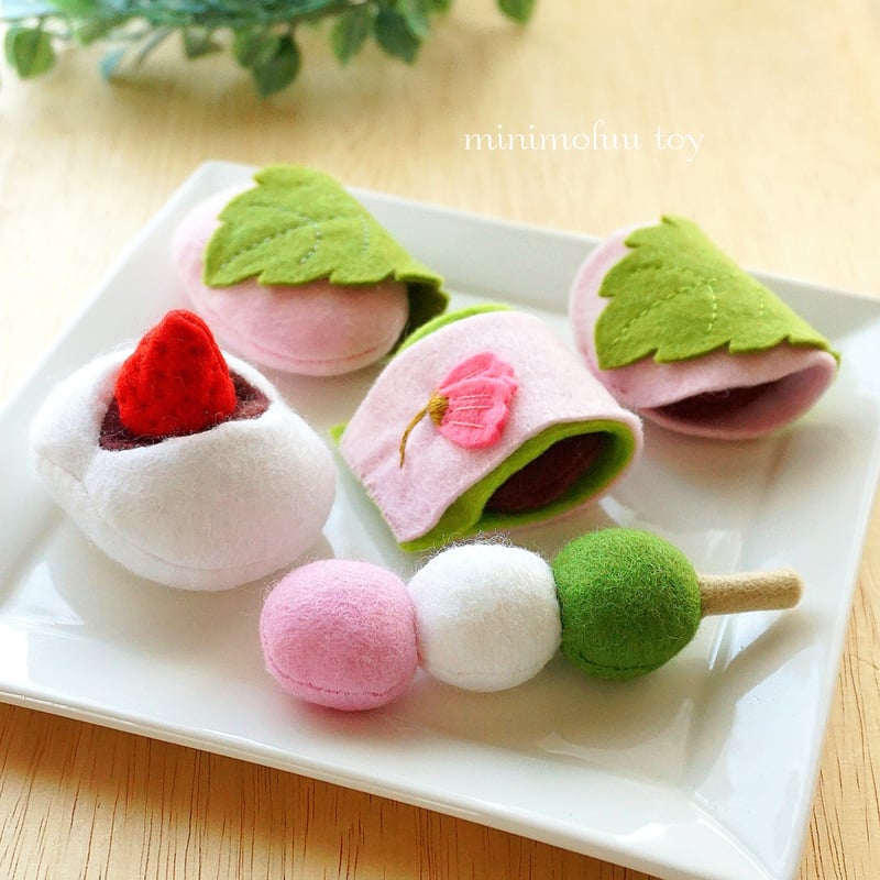 PDF型紙レシピ】フェルトの和菓子 | minimofuu toy's shop