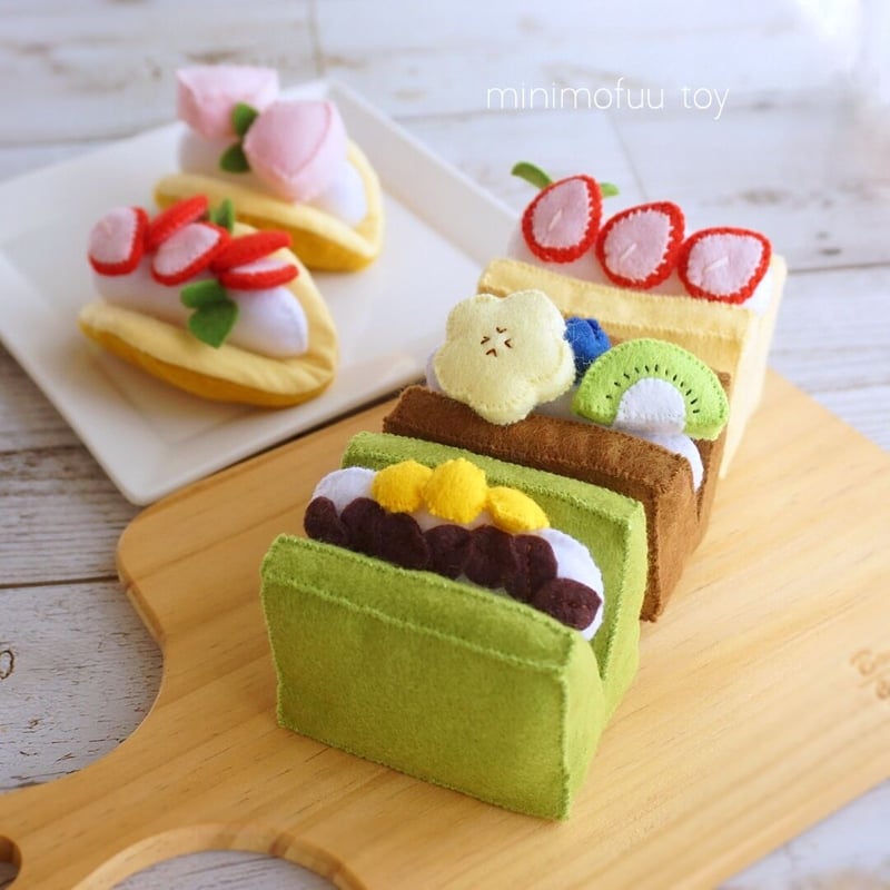PDF型紙レシピ】はさんで遊べるフェルトスイーツ | minimofuu toy's shop