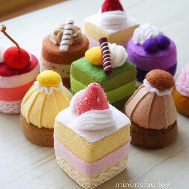 ★★★専門店整備済★ドイツ製★FUPFELD（フップフェルド）★123★★★ PDF型紙レシピ】フェルトのプチケーキセット | minimofuu toy's shop