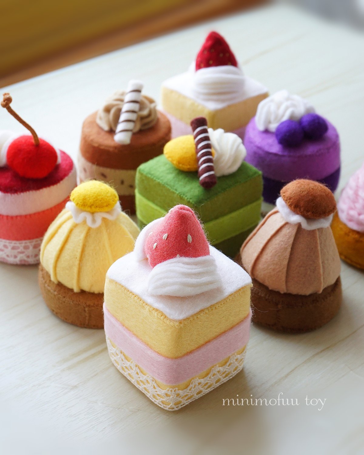 PDF型紙レシピ】フェルトのプチケーキセット | minimofuu toy's shop