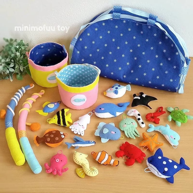 型紙レシピ】フェルトの魚釣りセット | minimofuu toy's shop