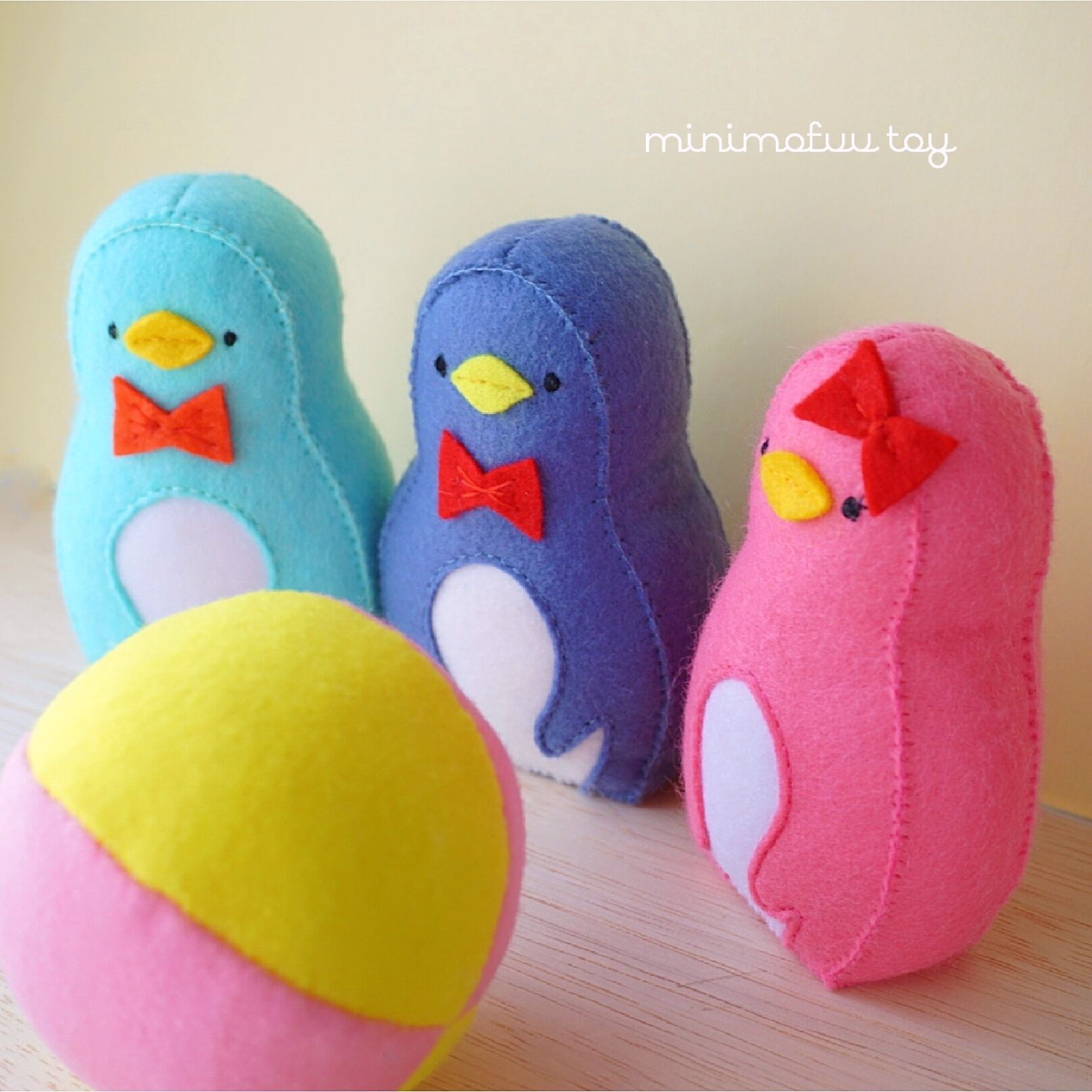 PDF型紙レシピ】フェルトのボーリングセット | minimofuu toy's shop