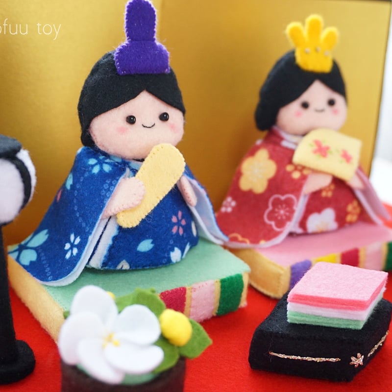 PDF型紙レシピ】フェルトの雛飾り | minimofuu toy's shop