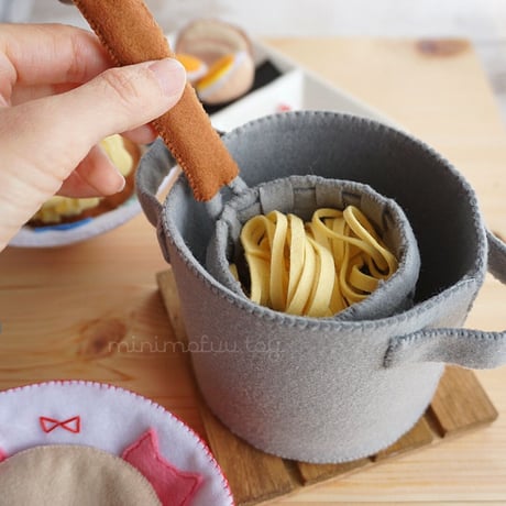 【PDF型紙レシピ】フェルトのラーメンセット