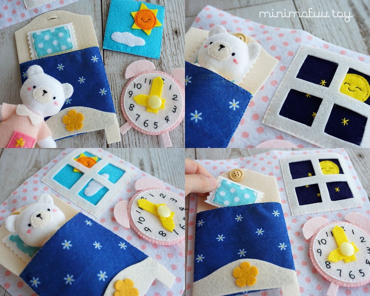 型紙レシピ】フェルトの布絵本 | minimofuu toy's shop