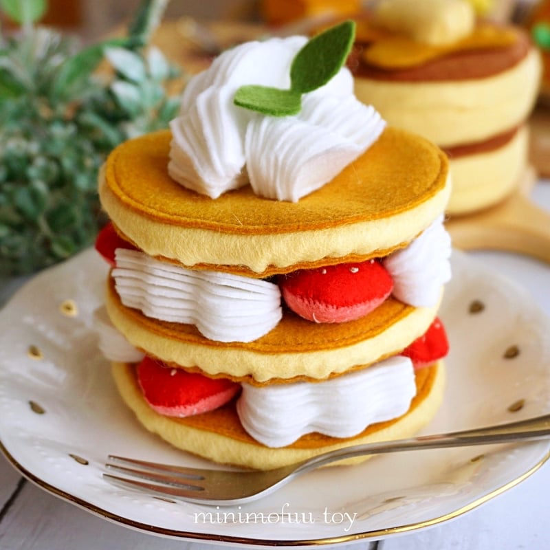型紙レシピ】フェルトのパンケーキセット | minimofuu toy's shop