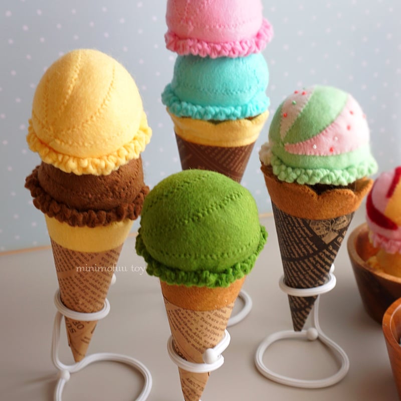 PDF型紙レシピ】アイスクリーム＆ソフトクリームセット | minimofuu