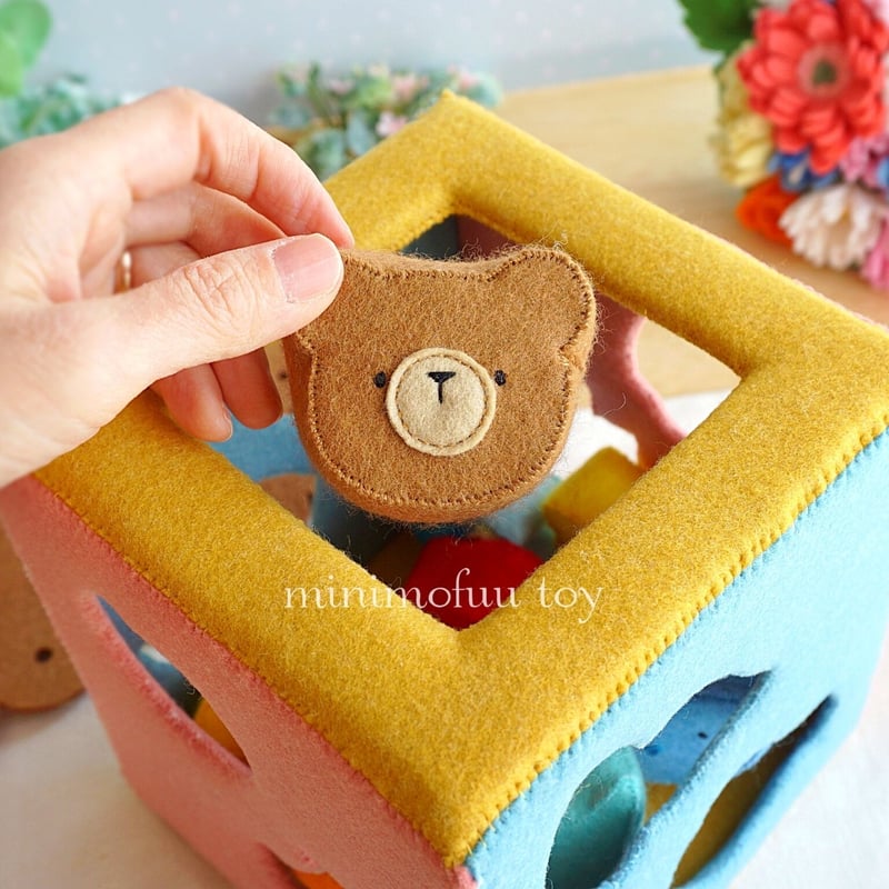 PDF型紙レシピ】フェルトの型はめパズルBOX | minimofuu toy's shop