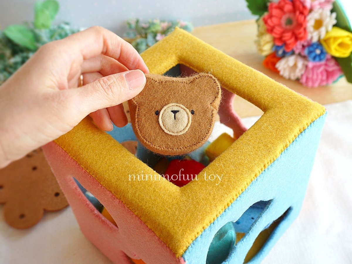 PDF型紙レシピ】フェルトの型はめパズルBOX | minimofuu toy's shop