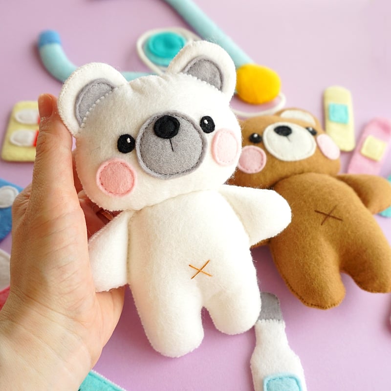 型紙レシピ】お医者さんセット(平面デザイン) | minimofuu toy's shop