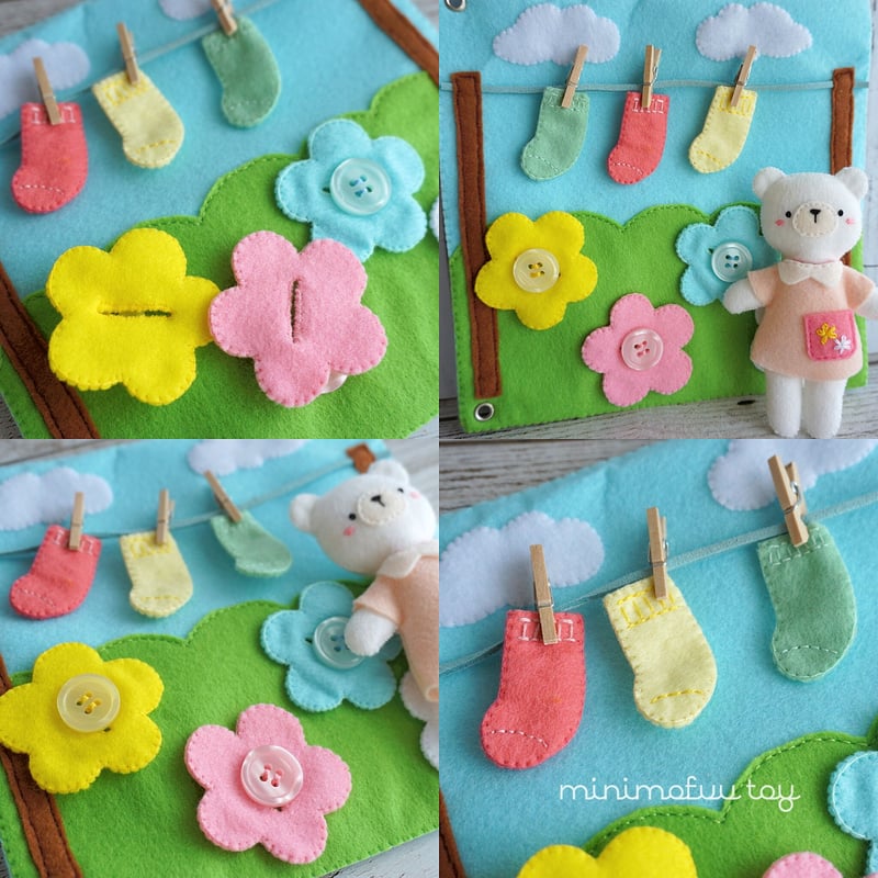 PDF型紙レシピ】フェルトの布絵本 | minimofuu toy's shop
