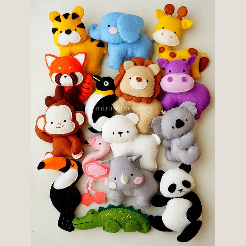 型紙レシピ】フェルトの動物園セット | minimofuu toy's shop