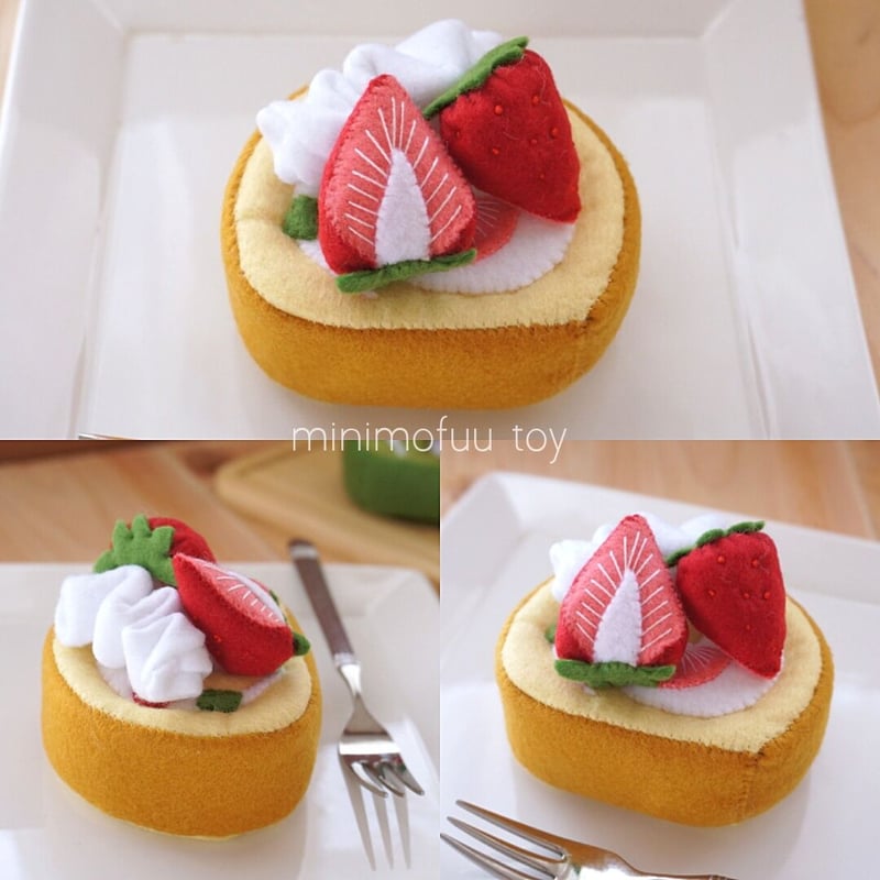 PDF型紙レシピ】フェルトのロールケーキ | minimofuu toy's shop