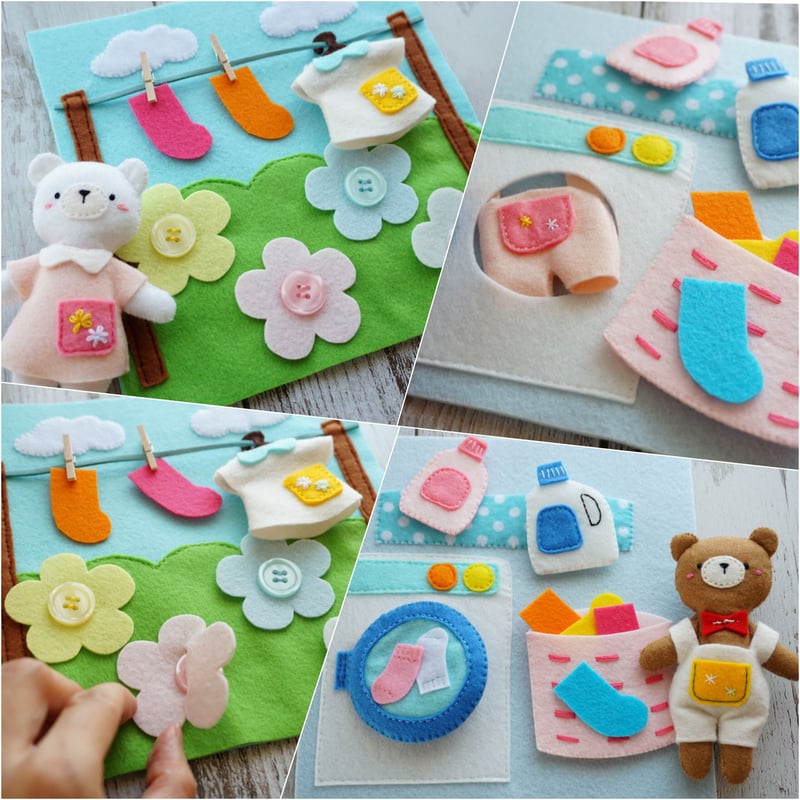 PDF型紙レシピ】フェルトの布絵本 | minimofuu toy's shop