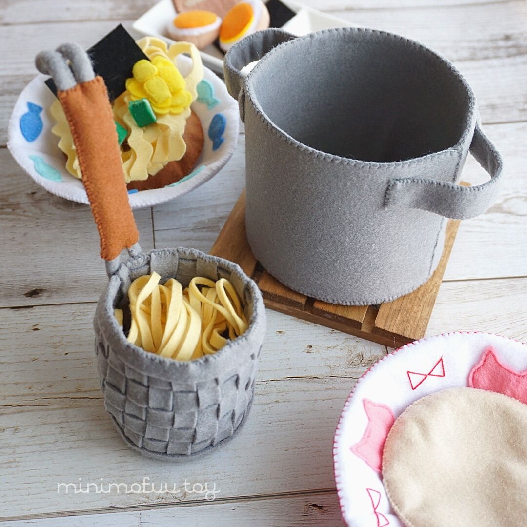 PDF型紙レシピ】フェルトのラーメンセット | minimofuu toy's shop