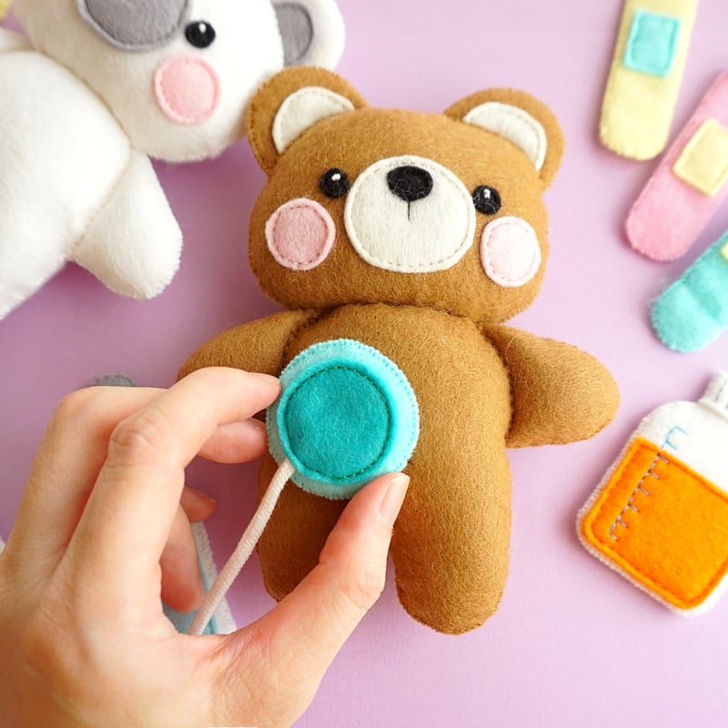 PDF型紙レシピ】お医者さんセット(平面デザイン) | minimofuu toy's shop