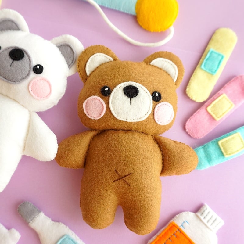 PDF型紙レシピ】お医者さんセット(平面デザイン) | minimofuu toy's shop