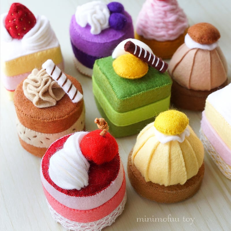 型紙レシピ】フェルトのプチケーキセット | minimofuu toy's shop