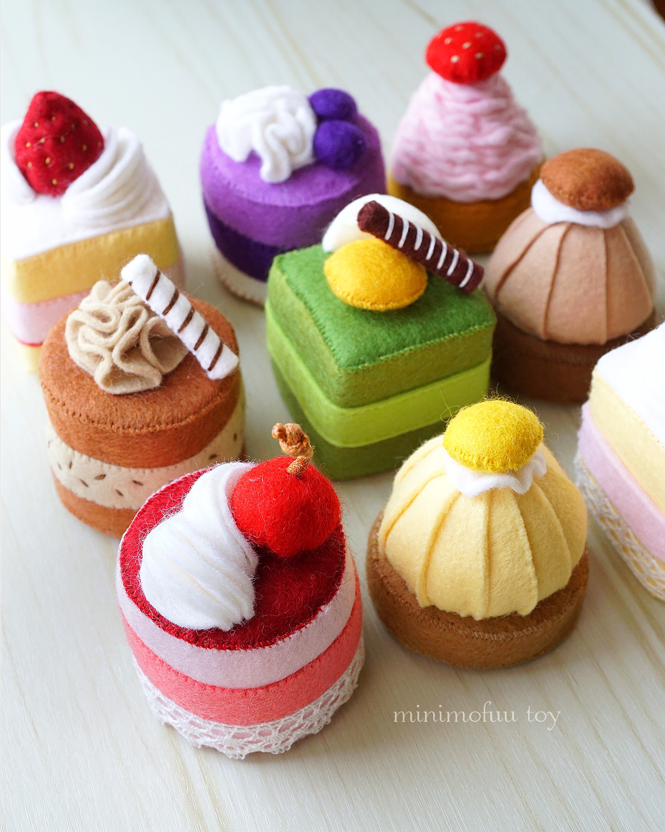 型紙レシピ】フェルトのプチケーキセット | minimofuu toy's shop