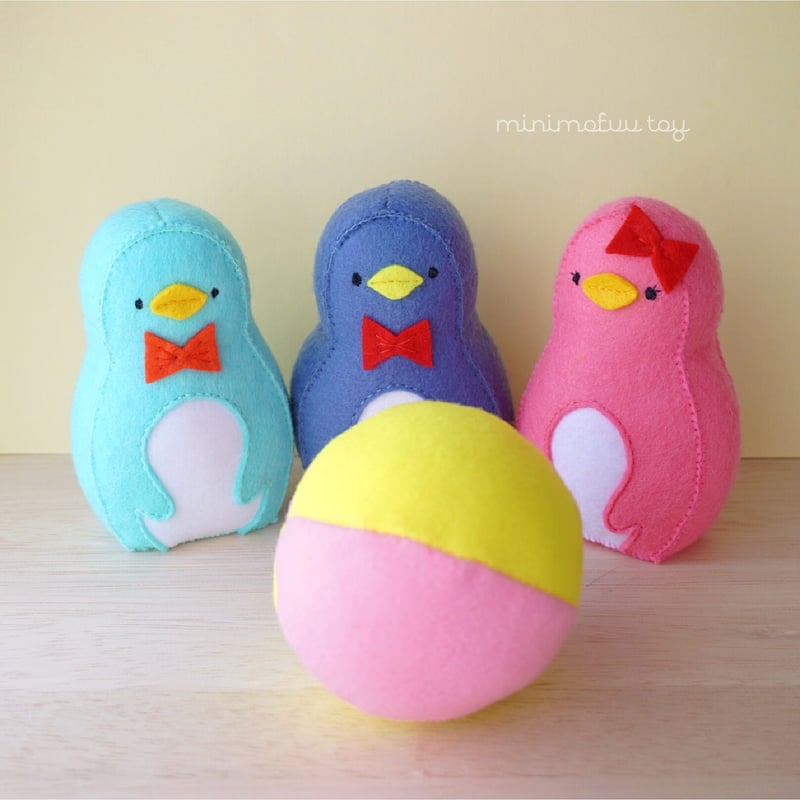 PDF型紙レシピ】フェルトのボーリングセット | minimofuu toy's shop