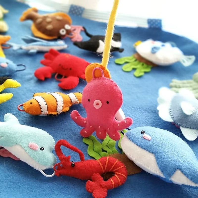 型紙レシピ】フェルトの魚釣りセット | minimofuu toy's shop