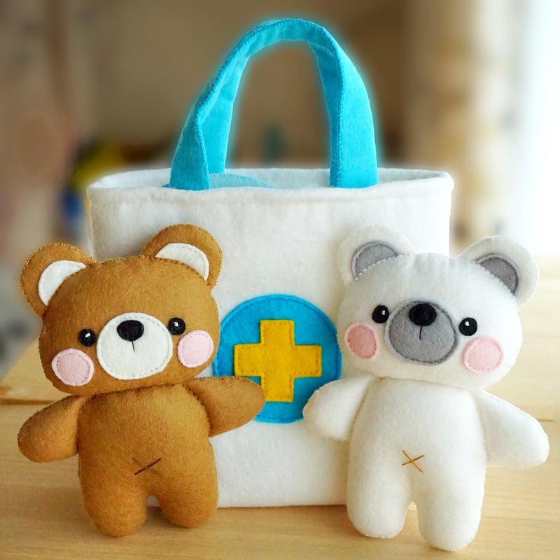 PDF型紙レシピ】お医者さんセット(平面デザイン) | minimofuu toy's shop