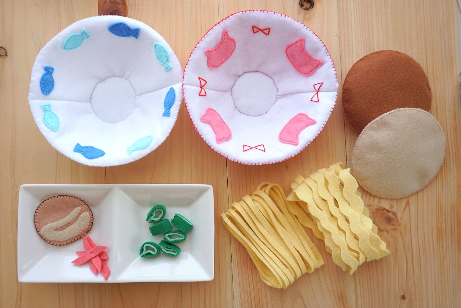 PDF型紙レシピ】フェルトのラーメンセット | minimofuu toy's shop