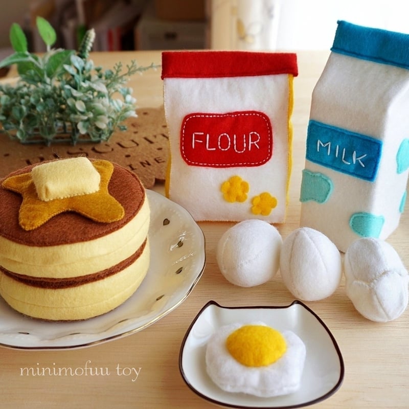フェルトパンケーキセット フェルトのパンケーキセット おもちゃ・人形 kasumisou.handmade