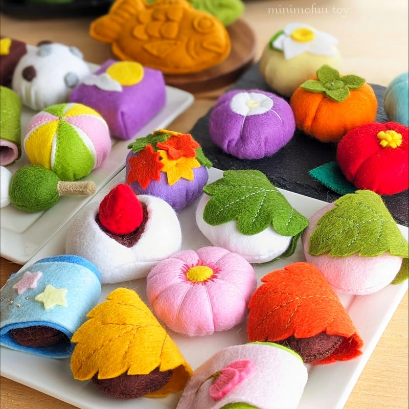 PDF型紙レシピ】フェルトの和菓子 | minimofuu toy's shop