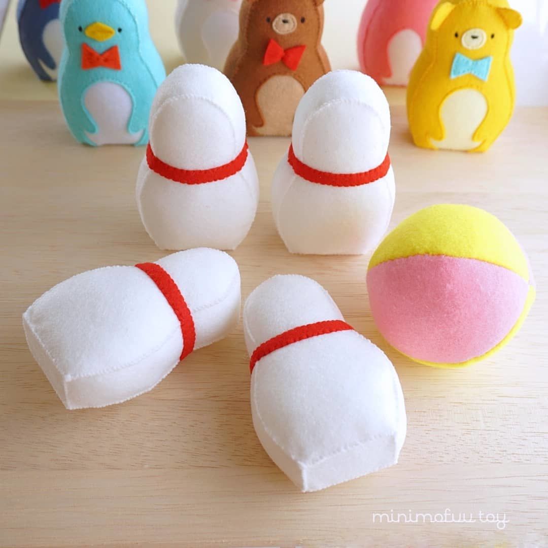 『オーダー制』フェルトおもちゃ ボーリング 型紙レシピ】フェルトのボーリングセット | minimofuu toy's shop