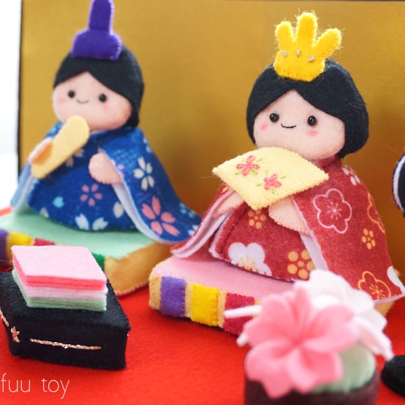 PDF型紙レシピ】フェルトの雛飾り | minimofuu toy's shop