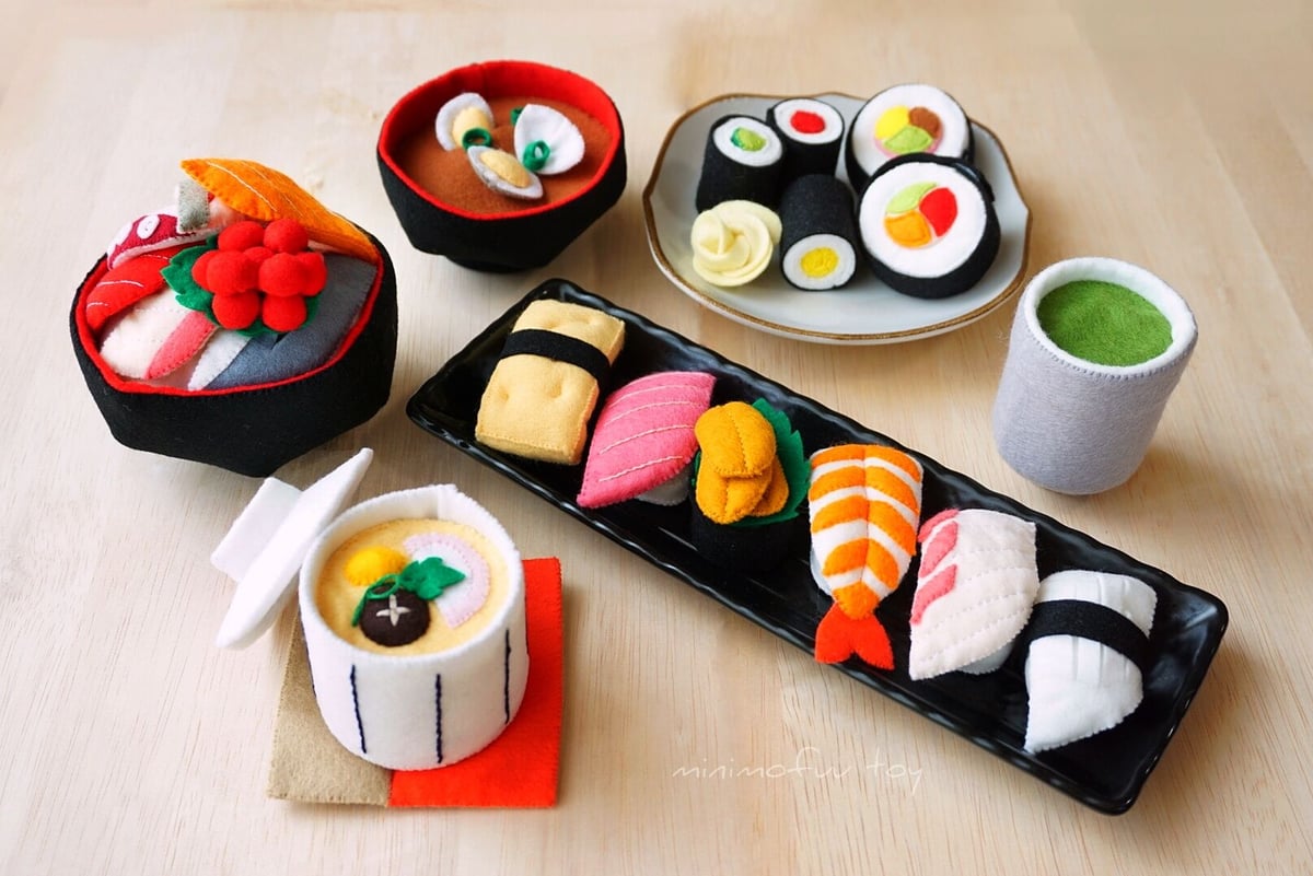 型紙レシピ]フェルトのお寿司セット | minimofuu toy's shop