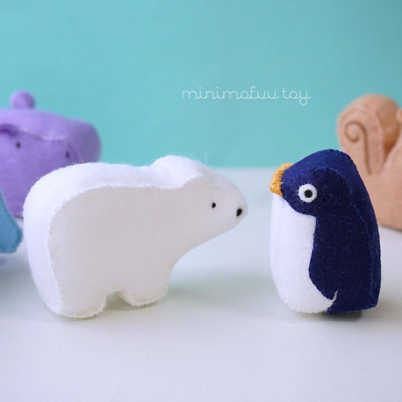 PDF型紙レシピ】フェルトのどうぶつマスコット | minimofuu toy's shop