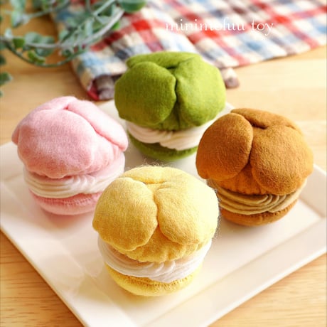 【型紙レシピ】フェルトの洋菓子セット